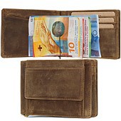 Bild von Naturleder Dollarclip mit Münzfach