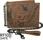 Zeige Details für Naturleder Bikerbörse Wing of Hell RFID safe quer Jockey Club Bild von Naturleder Bikerbörse Wing of Hell RFID safe quer Jockey Club