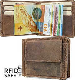 Zeige Details für Naturleder Dollarclip mit Münzfach RFID safe Jockey Club Bild von Naturleder Dollarclip mit Münzfach RFID safe Jockey Club