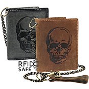 Bild von Naturleder Bikerbörse Skull RFID safe Jockey CLub