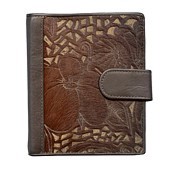 Zeige Details für Fell Portemonnaie Flower braun EMME Leder Bild von Fell Portemonnaie Flower braun EMME Leder