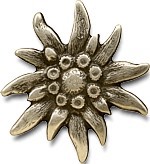 Zeige Details für Zierniete Edelweiss gross altgold Bild von Zierniete Edelweiss gross altgold