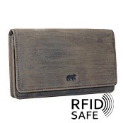 Zeige Details für Naturleder Damenportemonnaie RFID safe Bear Design Bild von Naturleder Damenportemonnaie RFID safe Bear Design