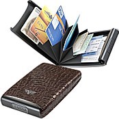 Zeige Details für TRU VIRTU Credit Card Case Croco brown Bild von TRU VIRTU Credit Card Case Croco brown