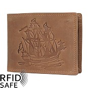 Zeige Details für Naturlederportemonnaie Segelschiff RFID safe Bild von Naturlederportemonnaie Segelschiff RFID safe