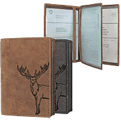 Zeige Details für Naturleder Brieftasche Ausweisetui Hirsch Bild von Naturleder Brieftasche Ausweisetui Hirsch
