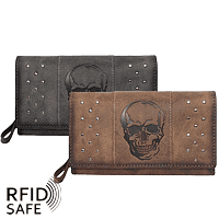 Zeige Details für Naturleder Damenportemonnaie Skull Jockey Club Bild von Naturleder Damenportemonnaie Skull Jockey Club