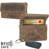 Zeige Details für Naturleder Schlüsseletui / Miniportemonnaie RFID safe GREENBURRY Bild von Naturleder Schlüsseletui / Miniportemonnaie RFID safe GREENBURRY