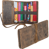 Zeige Details für Naturleder Wickel Stiftemappe GREENBURRY Bild von Naturleder Wickel Stiftemappe GREENBURRY