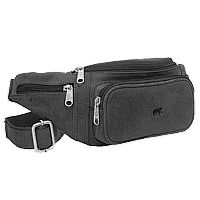 Zeige Details für Naturleder Bauchtasche schwarz Bear Design Bild von Naturleder Bauchtasche schwarz Bear Design