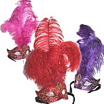 Zeige Details für Venezianische Glitzermaske mit Federn Bild von Venezianische Glitzermaske mit Federn