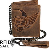 Bild von Naturleder Bikerbörse Wing of Hell hoch RFID safe Jockey Club