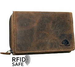 Bild von Naturleder Damenportemonnaie RFID safe GREENBURRY