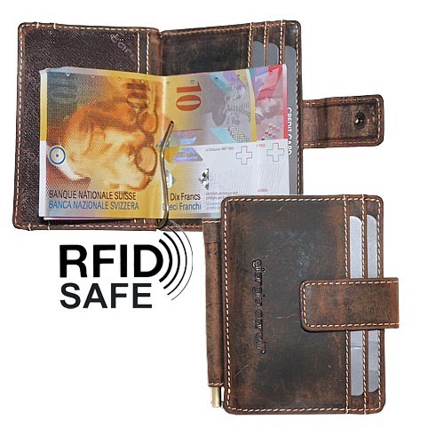 Bild von Naturleder Dollarclip / Kartenetui RFID safe Giorgio Carelli
