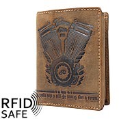 Bild von Naturlederportemonnaie Motorblock RFID safe Jockey Club