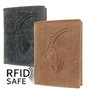 Bild von Naturlederportemonnaie Steinbock RFID safe Hochformat