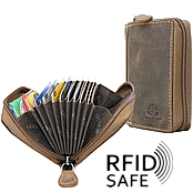 Bild von Naturleder Kartenetui RFID safe GREENBURRY