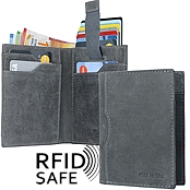Bild von Naturleder Pull Up Portemonnaie RFID safe