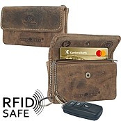 Bild von Naturleder Schlüsseletui / Miniportemonnaie RFID safe GREENBURRY
