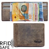 Bild von Naturleder Dollarclip Bear Design RFID safe