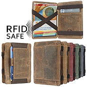 Bild von Naturleder Zauberportemonnaie RFID safe GREENBURRY