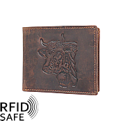 Bild von Naturleder Portemonnaie Kuh Kleinformat quer RFID safe