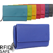 Bild von Reissverschlussbörse Colori Greenwood L RFID safe