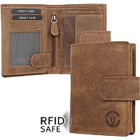 Bild von Naturleder Portemonnaie Hunter Hochformat mit Lasche