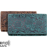 Bild von Naturleder Damenportemonnaie FLOWER M