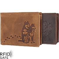 Bild von Naturleder Portemonnaie Husky RFID safe quer Jockey Club
