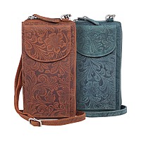 Bild von Naturleder Handytasche Flower