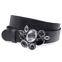 Bild von Gürtel Strass schwarz / weiss