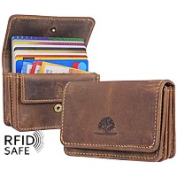 Bild von Naturleder Portemonnaie Kleinformat RFID safe GREENBURRY