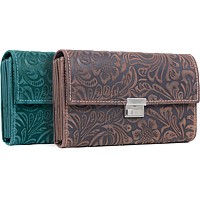 Bild von Naturleder Serviceportemonnaie Flower Jockey Club