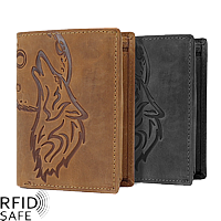 Bild von Naturleder Portemonnaie Wolf RFID safe hoch Jockey Club