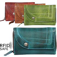 Bild von Vintage Reissverschlussbörse "Line up" RFID safe