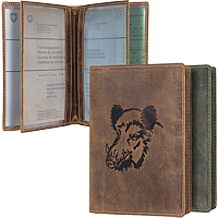 Bild von Naturleder Brieftasche Wildschwein GREENBURRY