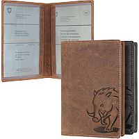 Bild von Naturleder Ausweisetui Wildschwein