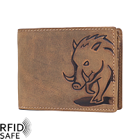 Bild von Naturleder Portemonnaie Wildschwein quer