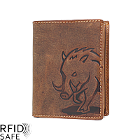 Bild von Naturleder Portemonnaie Wildschwein hoch