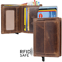 Bild von Vintage Portemonnaie mit SECRID Cardprotector RFID safe braun