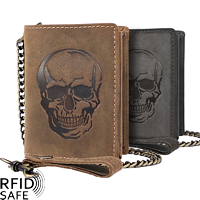 Bild von Naturleder Bikerbörse Skull RFID safe Jockey CLub