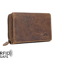 Bild von Naturleder Damenportemonnaie RFID safe GREENBURRY